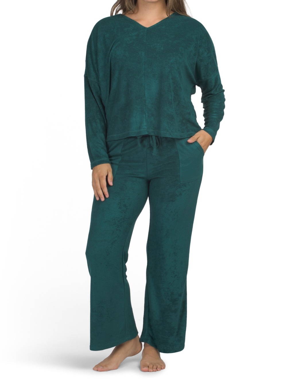 Honeydew Womens Cozy  V-Neck Lounge Set - Deep Teal